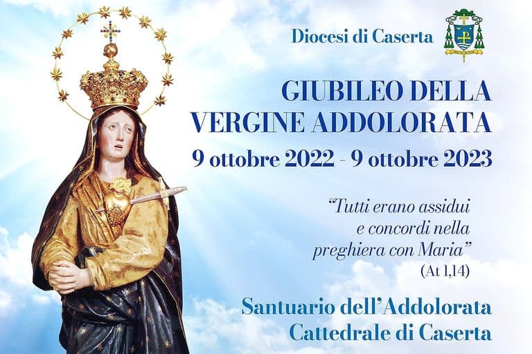 La statua della Vergine Addolorata venerata nel santuario diocesano in Cattedrale